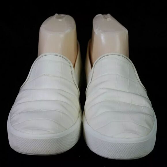 Vince Blair 5 Croc-Effect Leather Sneakers Slip-On, Cream Size 7M $250. - Picture 4 of 10